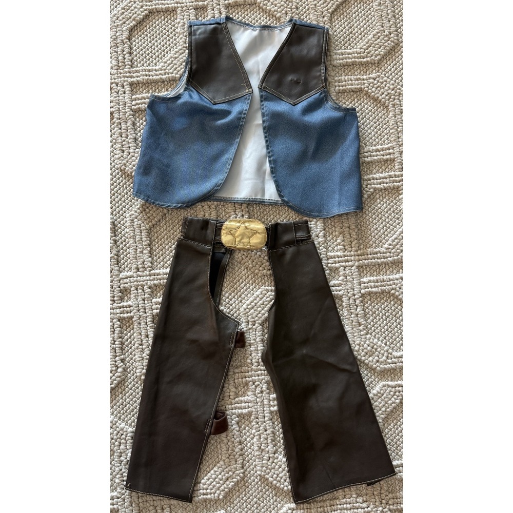 Melissa & Doug Cowboy Cowgirl Sheriff Role Play Costume Set Chaps & Vest Age 3-5